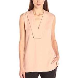 THEORY Salvatill Silk Pale Rose Sleeveless Tank Top Small